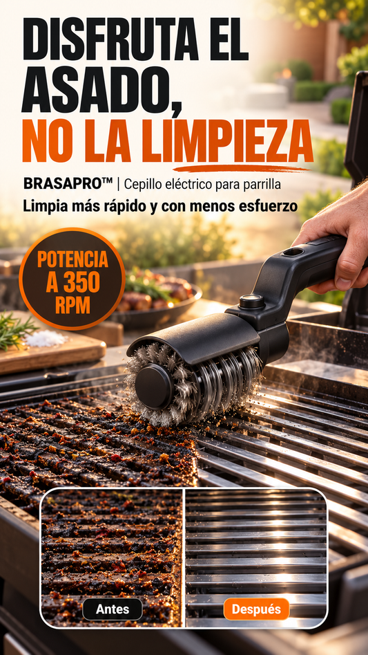 BRASAPRO™ | CEPILLO ELÉCTRICO PARA PARRILLA