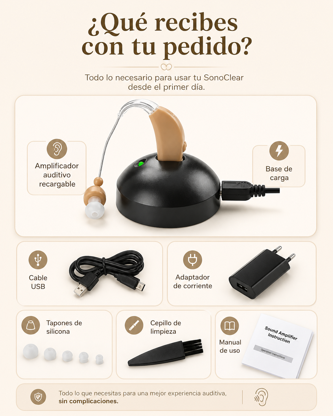 AUDIFONO AMPLIFICADOR RECARGABLE