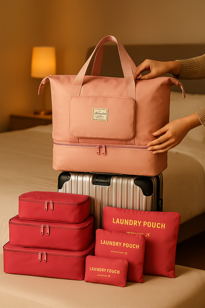 ✨ OFERTA BLACK FRIDAY--Combo Viajero Soluccion : Bolso Expandible + 6 Organizadores