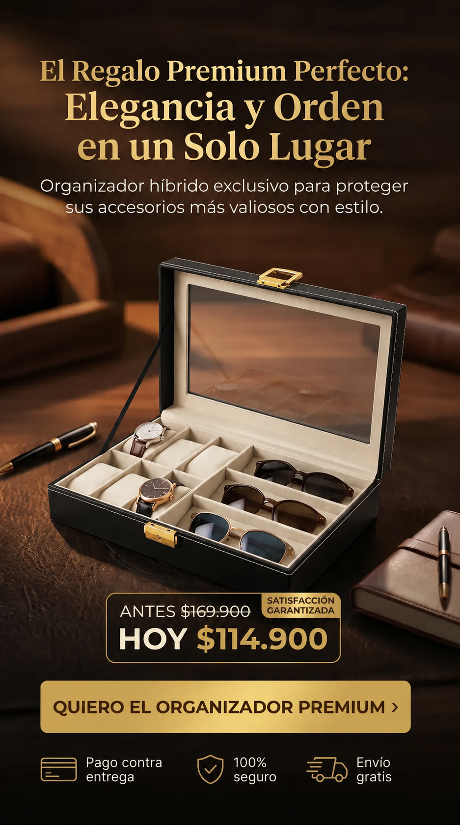 Estuche Organizador Para Reloj Y Gafas