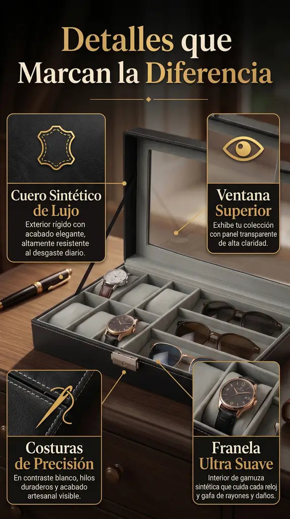 Estuche Organizador Para Reloj Y Gafas