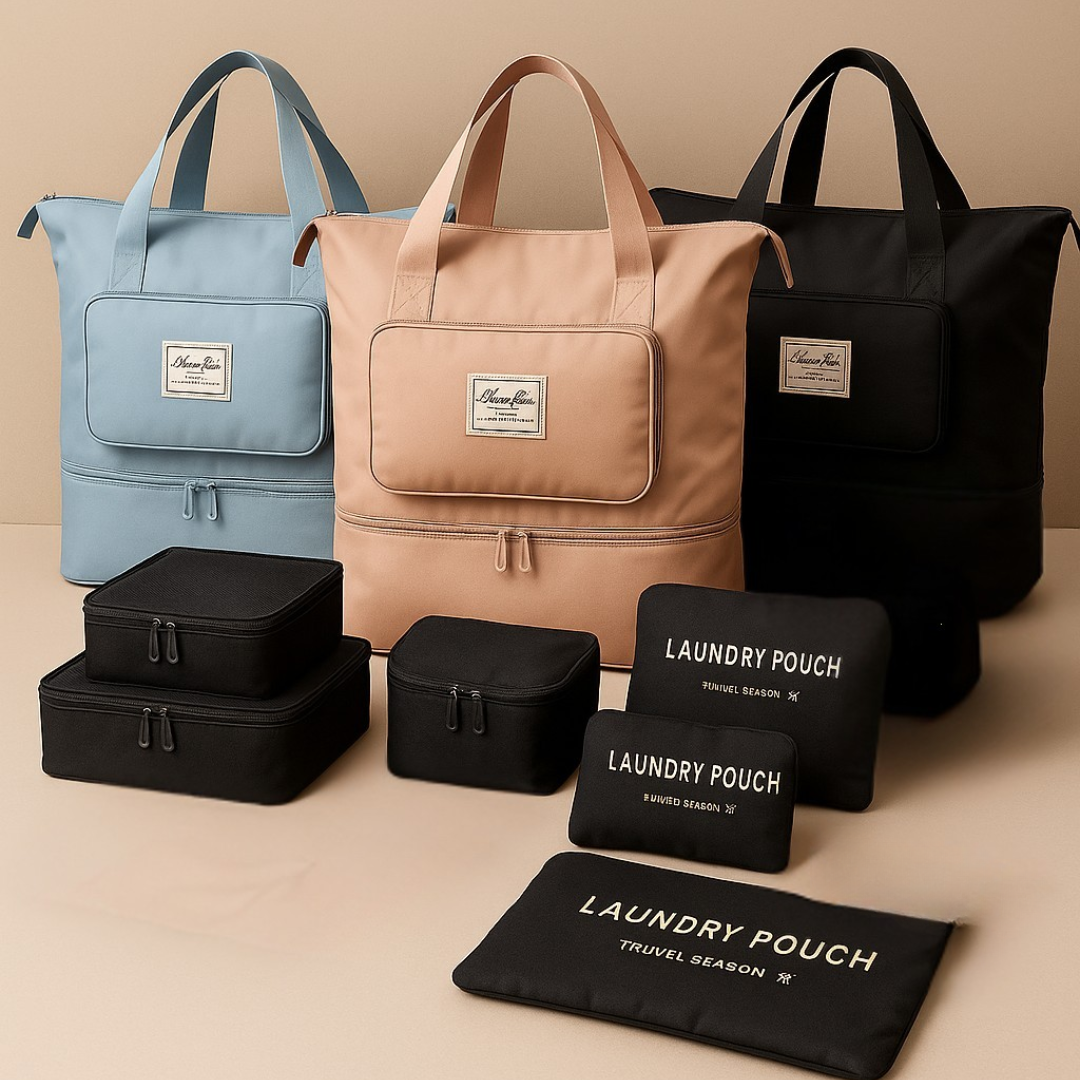 ✨ OFERTA BLACK FRIDAY--Combo Viajero Soluccion : Bolso Expandible + 6 Organizadores