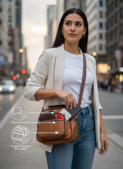 UrbanChic™ – El Bolso Multi-Bolsillos que Eleva tu Estilo y Te Mantiene Organizada