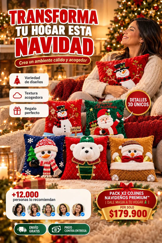 COJINES NAVIDEÑOS PREMIUM™ | Decora tu Hogar con Magia